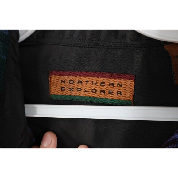 Vintage 80s 90s Streetwear Mens Medium Double Pocket Knit Collared Button Shirt - Picture 8 of 15